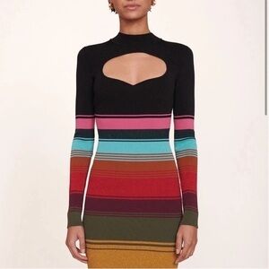 STAUD Mosaic Stripe CLARA Mini Dress